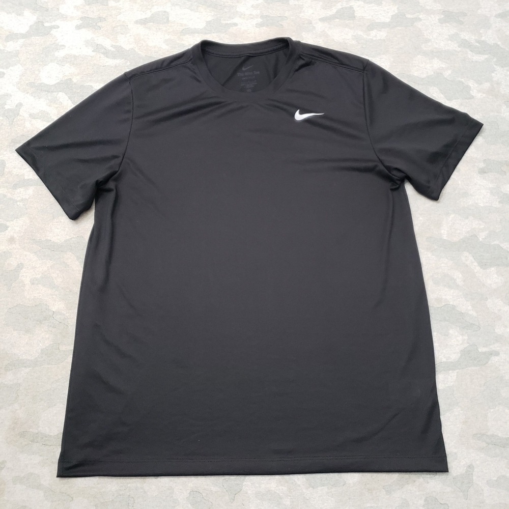 Nike Shirt Mens Large Black Dri-FIT Athletic Training Tee Short Sleeve